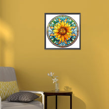 Load image into Gallery viewer, Sunflower Glass Painting 30*30CM(Canvas) Full Round Drill Diamond Painting
