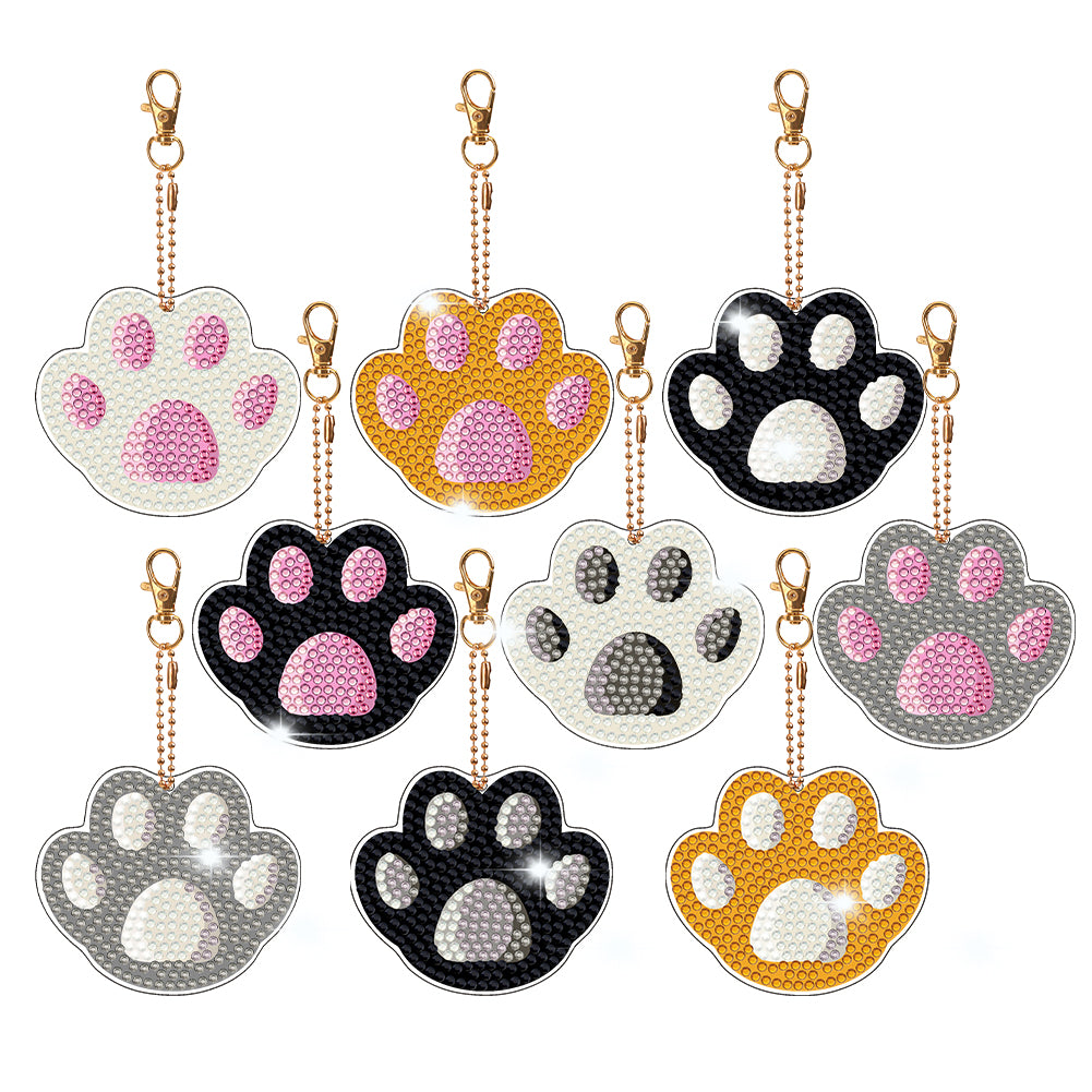 9pcs Diamond Art Keychain Special-shaped Drill 5D DIY Bag Pandant (PT06)