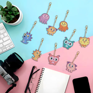 9pcs Diamond Art Keychain Special-shaped Drill 5D DIY Bag Pandant (PT10)