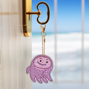 9pcs Diamond Art Keychain Special-shaped Drill 5D DIY Bag Pandant (PT10)