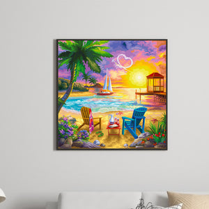 Summer Beach Picnic 30*30CM(Canvas) Full Round Drill Diamond Painting