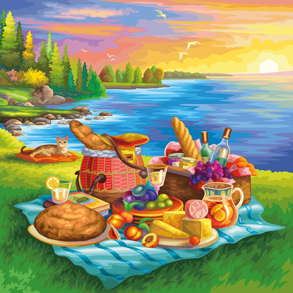 Summer Beach Picnic 30*30CM(Canvas) Full Round Drill Diamond Painting