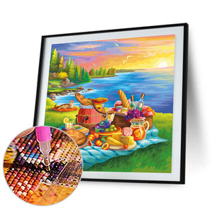 Summer Beach Picnic 30*30CM(Canvas) Full Round Drill Diamond Painting