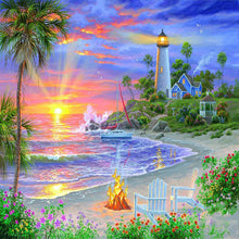 Load image into Gallery viewer, Summer Beach Picnic 30*30CM(Canvas) Full Round Drill Diamond Painting
