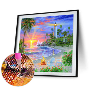 Summer Beach Picnic 30*30CM(Canvas) Full Round Drill Diamond Painting