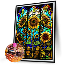 Load image into Gallery viewer, Sunflower Stained Glass 40*50CM(Canvas) Full Round Drill Diamond Painting
