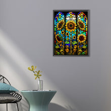 Load image into Gallery viewer, Sunflower Stained Glass 40*50CM(Canvas) Full Round Drill Diamond Painting
