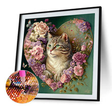 Load image into Gallery viewer, Love Flower Cat 40*40CM(Canvas) Full Round Drill Diamond Painting
