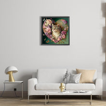 Load image into Gallery viewer, Love Flower Cat 40*40CM(Canvas) Full Round Drill Diamond Painting
