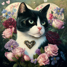 Load image into Gallery viewer, Love Flower Cat 40*40CM(Canvas) Full Round Drill Diamond Painting
