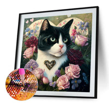 Load image into Gallery viewer, Love Flower Cat 40*40CM(Canvas) Full Round Drill Diamond Painting
