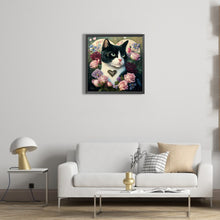 Load image into Gallery viewer, Love Flower Cat 40*40CM(Canvas) Full Round Drill Diamond Painting
