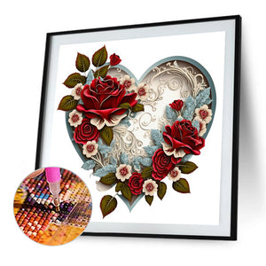 Love Flower Frame 40*40CM(Canvas) Full Round Drill Diamond Painting