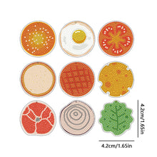 Load image into Gallery viewer, 9pcs Diamond Art Keychain Art Craft 5D Special-shaped Drill DIY Food Bag Pandant
