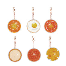 Load image into Gallery viewer, 9pcs Diamond Art Keychain Art Craft 5D Special-shaped Drill DIY Food Bag Pandant
