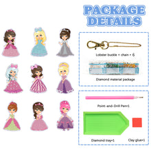 Load image into Gallery viewer, 12pcs Diamond Art Key Rings Art Craft 5D Special-shaped Drill DIY Princess Gifts
