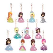 Load image into Gallery viewer, 12pcs Diamond Art Key Rings Art Craft 5D Special-shaped Drill DIY Princess Gifts

