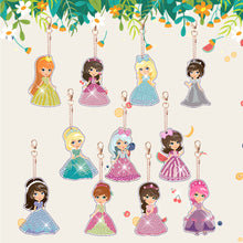 Load image into Gallery viewer, 12pcs Diamond Art Key Rings Art Craft 5D Special-shaped Drill DIY Princess Gifts
