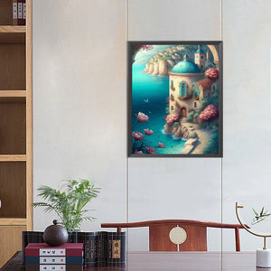 Sea View House 40*50CM(Picture) Full Square Drill Diamond Painting