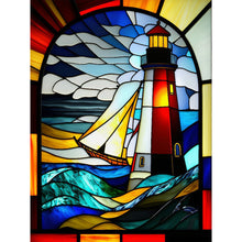 Load image into Gallery viewer, Lighthouse Glass Painting 30*40CM(Canvas) Full Round Drill Diamond Painting
