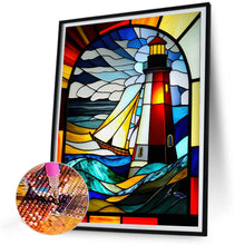 Load image into Gallery viewer, Lighthouse Glass Painting 30*40CM(Canvas) Full Round Drill Diamond Painting
