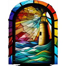 Load image into Gallery viewer, Lighthouse Glass Painting 30*40CM(Canvas) Full Round Drill Diamond Painting
