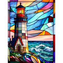 Load image into Gallery viewer, Lighthouse Glass Painting 30*40CM(Canvas) Full Round Drill Diamond Painting
