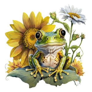 Sunflower Frog 30*30CM(Canvas) Full Round Drill Diamond Painting