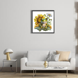 Sunflower Frog 30*30CM(Canvas) Full Round Drill Diamond Painting