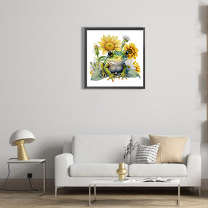 Sunflower Frog 30*30CM(Canvas) Full Round Drill Diamond Painting