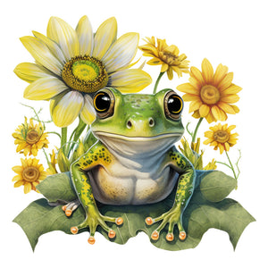 Sunflower Frog 30*30CM(Canvas) Full Round Drill Diamond Painting