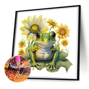 Sunflower Frog 30*30CM(Canvas) Full Round Drill Diamond Painting