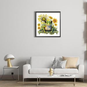 Sunflower Frog 30*30CM(Canvas) Full Round Drill Diamond Painting