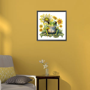 Sunflower Frog 30*30CM(Canvas) Full Round Drill Diamond Painting