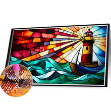 Load image into Gallery viewer, Lighthouse Glass Painting 40*30CM(Canvas) Full Round Drill Diamond Painting
