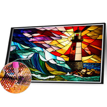 Load image into Gallery viewer, Lighthouse Glass Painting 40*30CM(Canvas) Full Round Drill Diamond Painting
