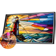 Load image into Gallery viewer, Lighthouse Glass Painting 40*30CM(Canvas) Full Round Drill Diamond Painting
