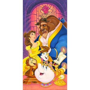 Beauty And The Beast 30*70CM(Canvas) Full Round Drill Diamond Painting