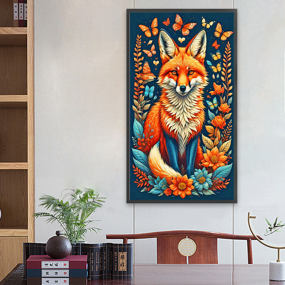 Majestic Fox 40*70cm(canvas) full round drill diamond painting