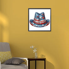 Load image into Gallery viewer, Independence Day Hat 30*30CM(Canvas) Partial Special Shaped Drill Diamond Painting
