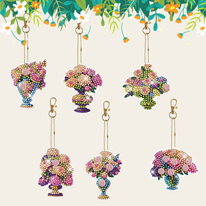 6pcs Diamond Art Keychain Special-shaped Drill 5D DIY Bag Pandant (GJ090)