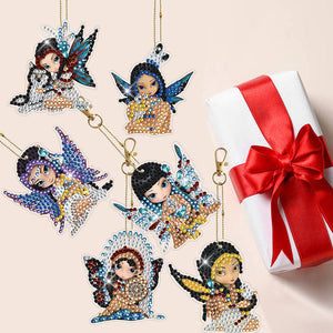 6pcs Diamond Art Keychain Special-shaped Drill 5D DIY Bag Pandant (GJ093)