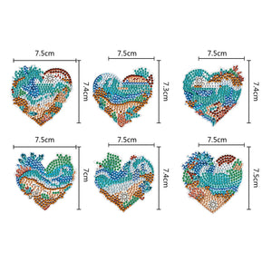 6pcs Diamond Art Keychain Special-shaped Drill 5D DIY Bag Pandant (GJ094)