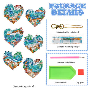 6pcs Diamond Art Keychain Special-shaped Drill 5D DIY Bag Pandant (GJ094)