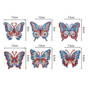 6pcs Diamond Art Keychain Special-shaped Drill 5D DIY Bag Pandant (GJ095)