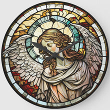 Load image into Gallery viewer, Clock Glass Painting Of Our Lady Of Angels 30*30CM(Canvas) Full Round Drill Diamond Painting
