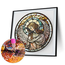 Load image into Gallery viewer, Clock Glass Painting Of Our Lady Of Angels 30*30CM(Canvas) Full Round Drill Diamond Painting
