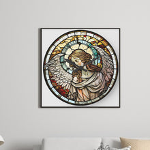 Load image into Gallery viewer, Clock Glass Painting Of Our Lady Of Angels 30*30CM(Canvas) Full Round Drill Diamond Painting
