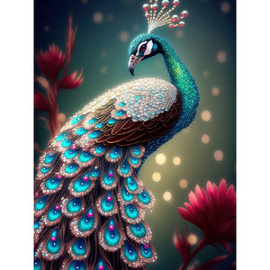 Peacock 30*40CM(Canvas) Full Round Drill Diamond Painting