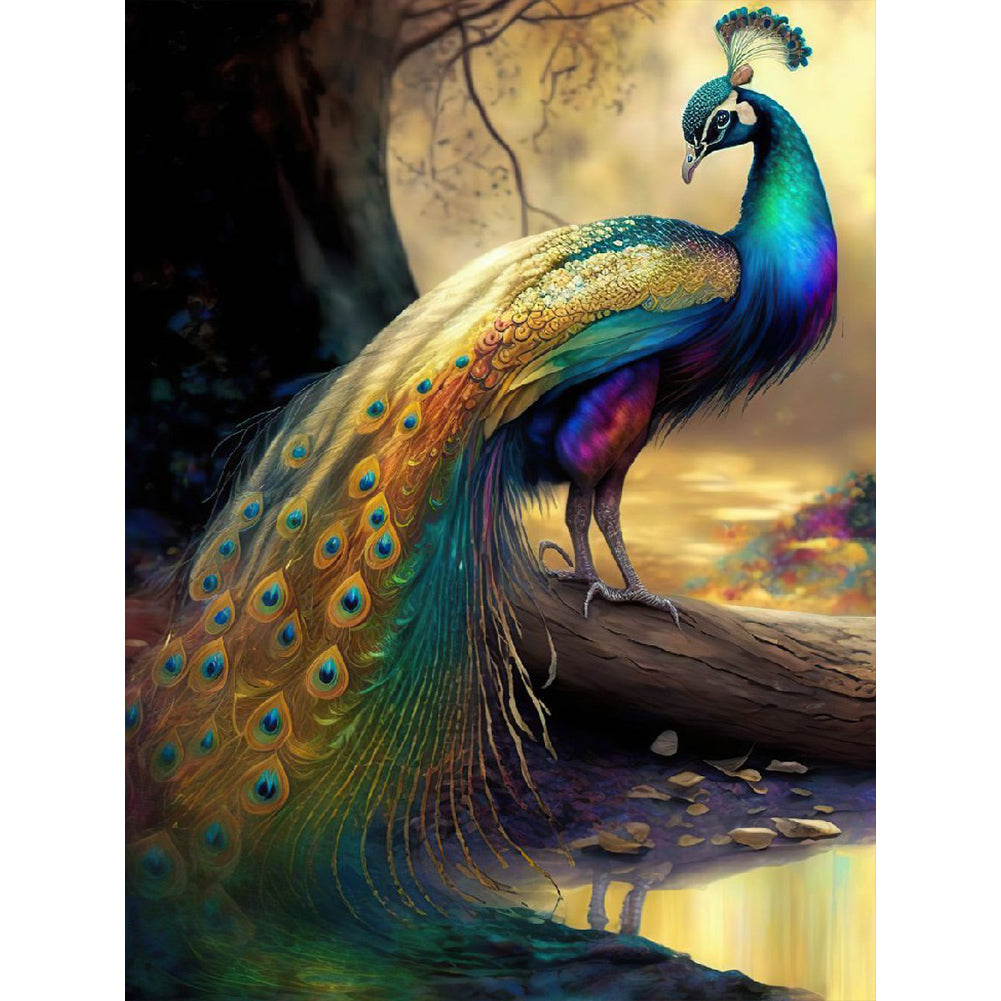 Peacock 30*40CM(Canvas) Full Round Drill Diamond Painting